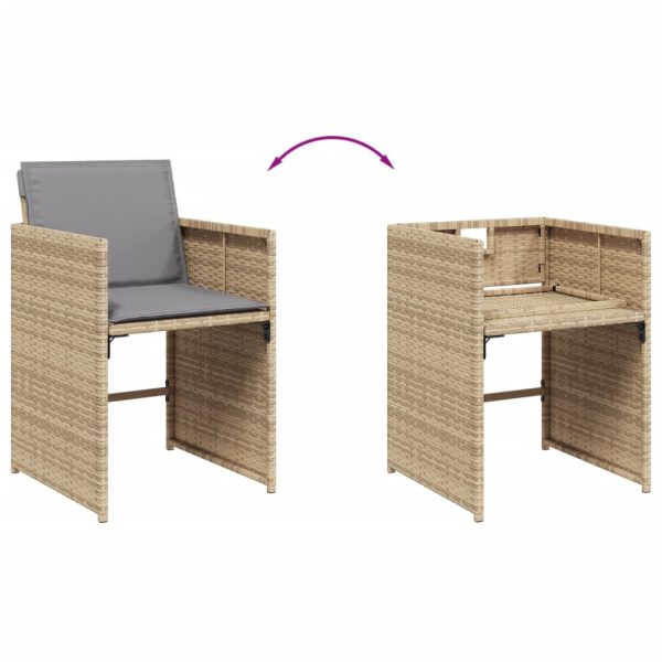 Set Pranzo Da Giardino 11 Pz Con Cuscini Beige Misto Polyrattan - Image 6