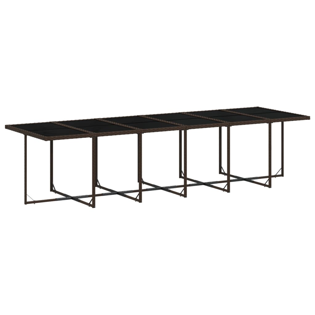 Set Da Pranzo Da Giardino 13pz Con Cuscini Marrone Polyrattan - Image 4