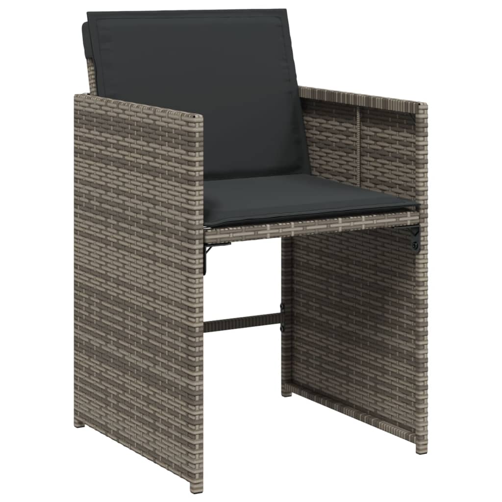 Set Da Pranzo Da Giardino 9 Pz Con Cuscini In Polyrattan Grigio - Image 5