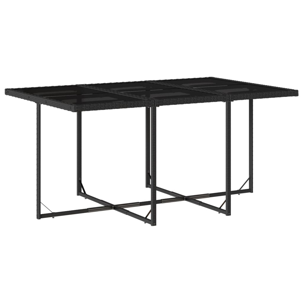Set Da Pranzo Da Giardino 11 Pz Con Cuscini In Polyrattan Nero - Image 4