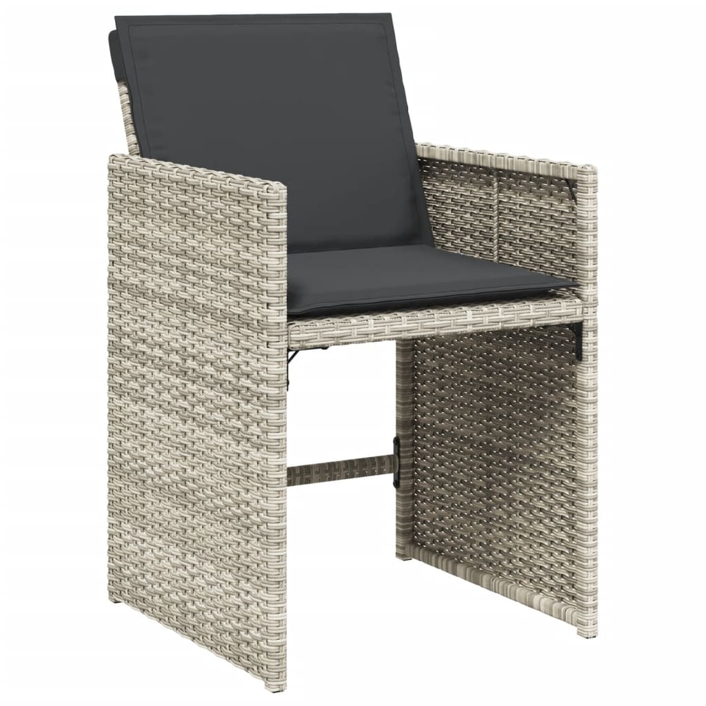 Set Da Pranzo Da Giardino 15 Pz Con Cuscini Grigio Polyrattan - Image 4