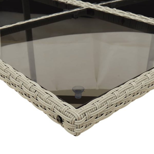 Set Pranzo Da Giardino 9pz Con Cuscini Grigio Chiaro Polyrattan - Image 5