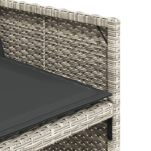 Set Pranzo Da Giardino 9pz Con Cuscini Grigio Chiaro Polyrattan - Image 6