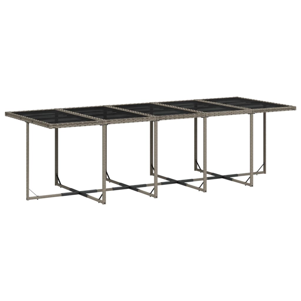 Set Da Pranzo Da Giardino 13pz Con Cuscini Grigio In Polyrattan - Image 4
