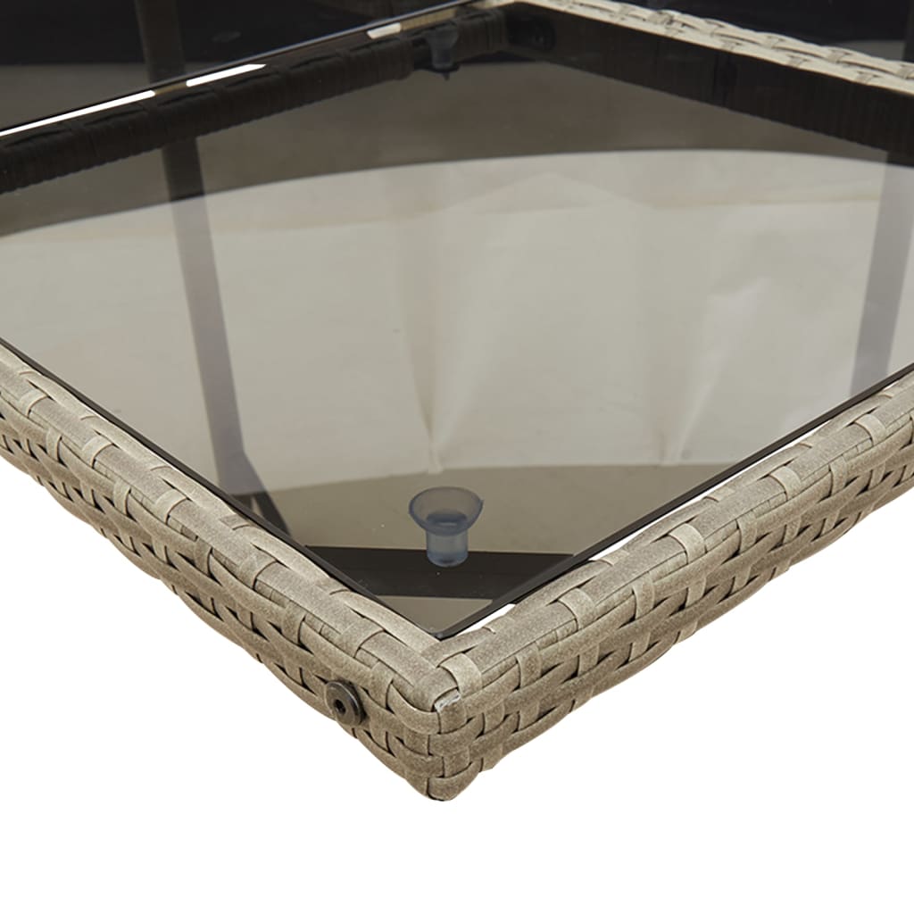 Set Da Pranzo Da Giardino 13pz Con Cuscini Grigio In Polyrattan - Image 6
