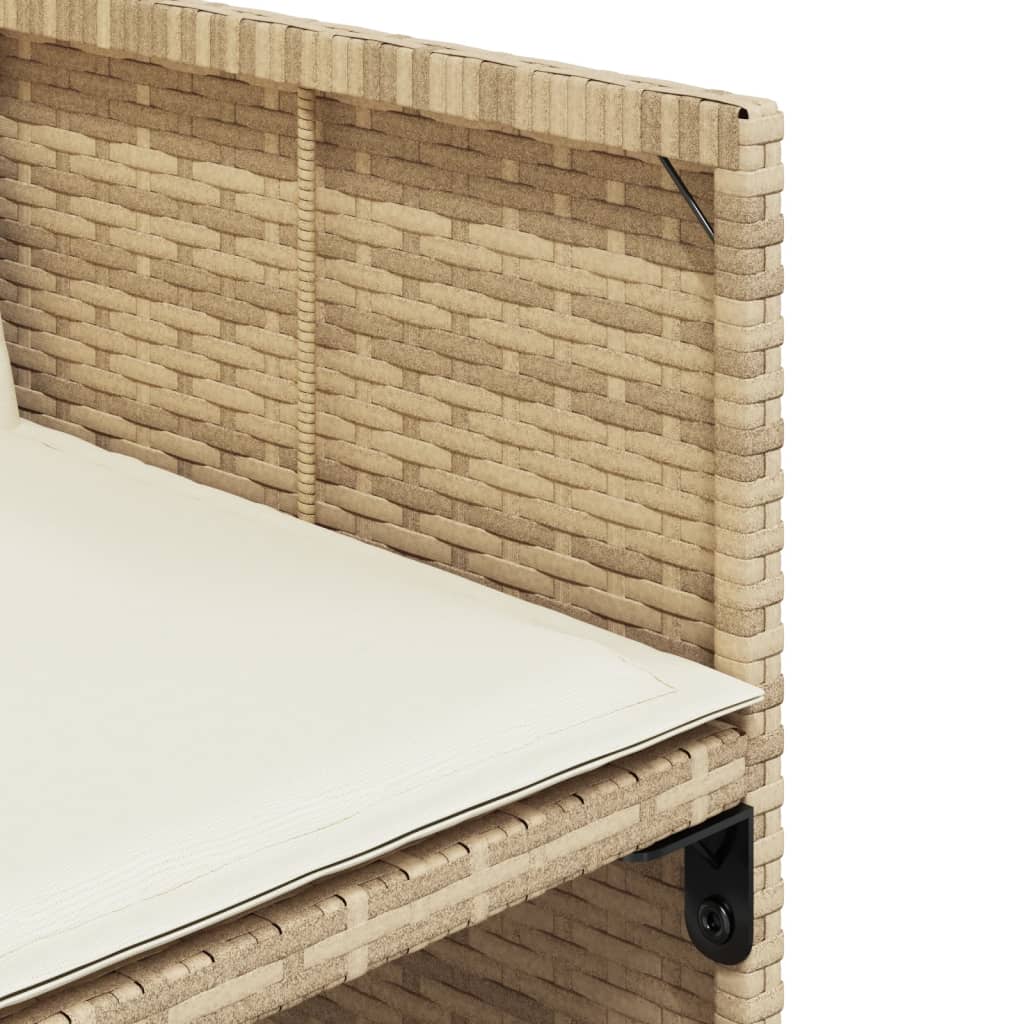 Set Da Pranzo Da Giardino 13 Pz Con Cuscini Beige In Polyrattan - Image 6