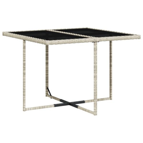 Set Pranzo Da Giardino 5pz Con Cuscini Grigio Chiaro Polyrattan - Image 4