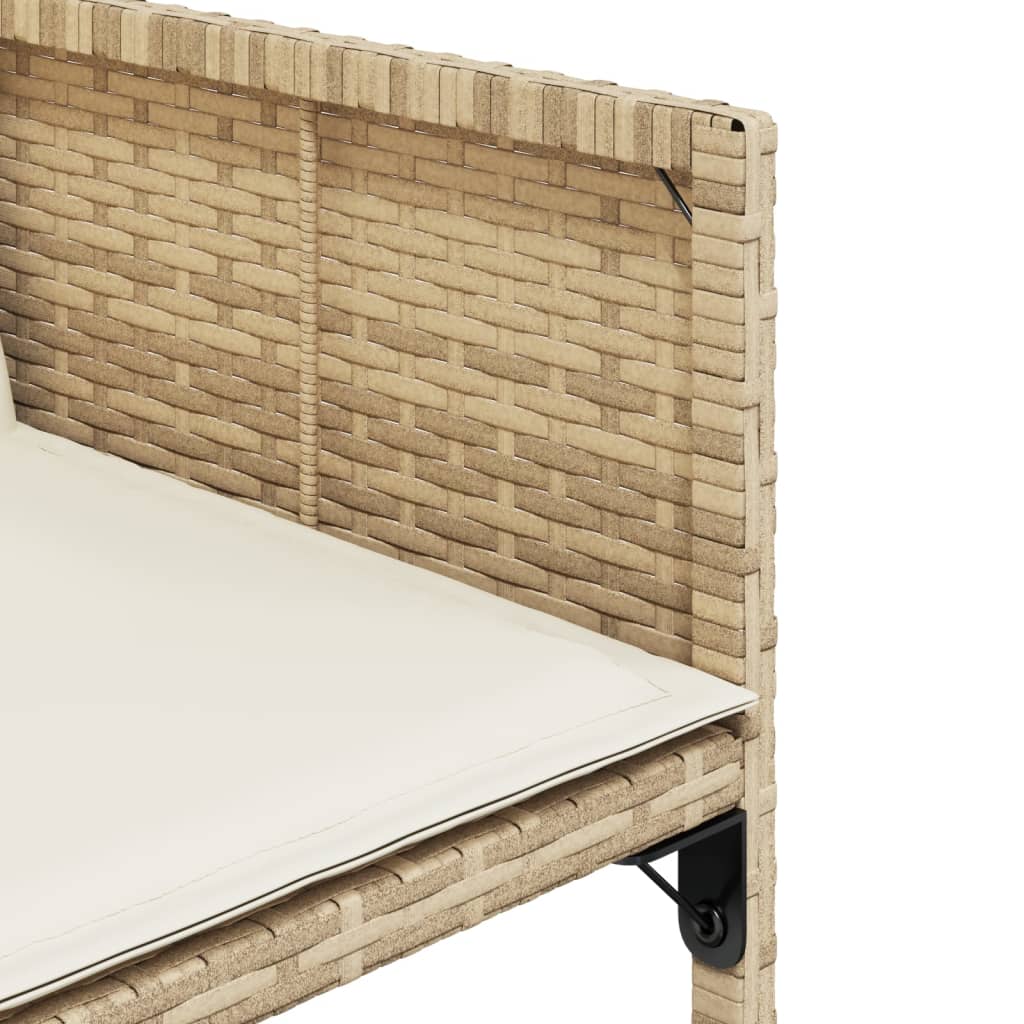 Set Da Pranzo Da Giardino 11 Pz Con Cuscini Beige In Polyrattan - Image 6