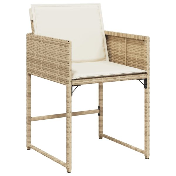Set Da Pranzo Da Giardino 9 Pz Con Cuscini Beige In Polyrattan - Image 3