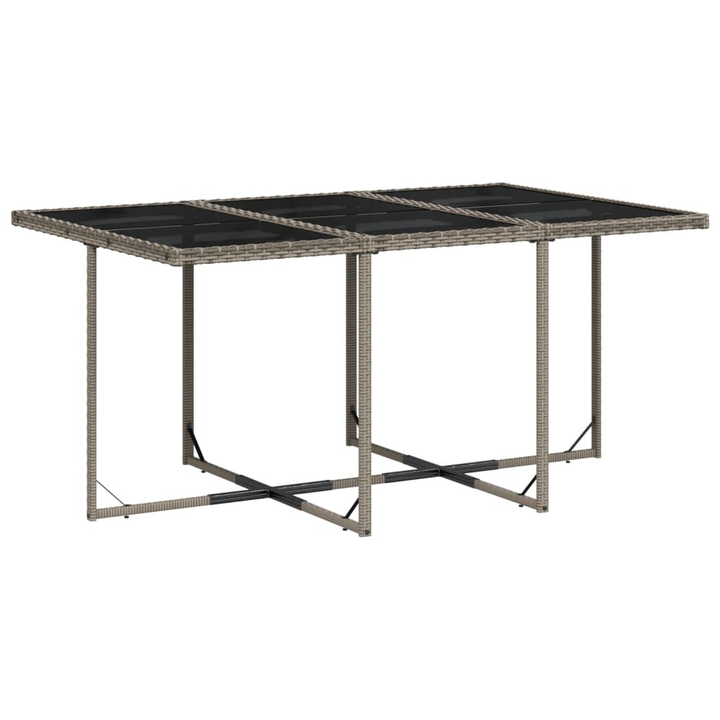 Set Da Pranzo Da Giardino 11pz Con Cuscini In Polyrattan Grigio - Image 4