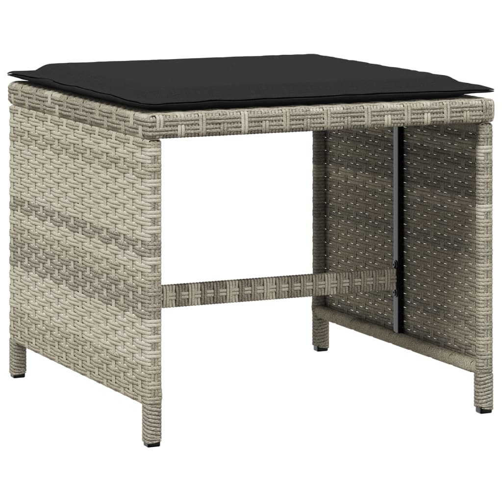 Set Da Pranzo Da Giardino 13pz Con Cuscini Grigio In Polyrattan - Image 6