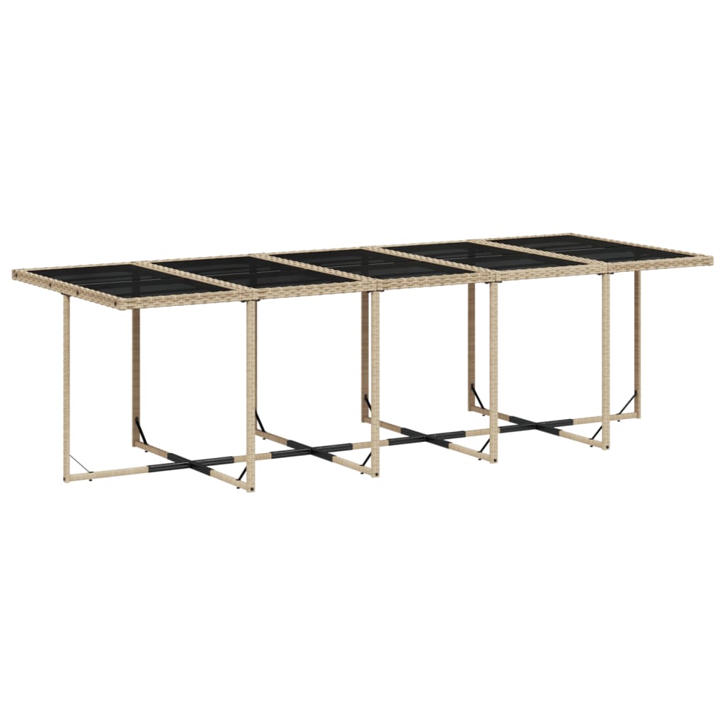 Set Da Pranzo Da Giardino 15 Pz Con Cuscini Beige In Polyrattan - Image 4