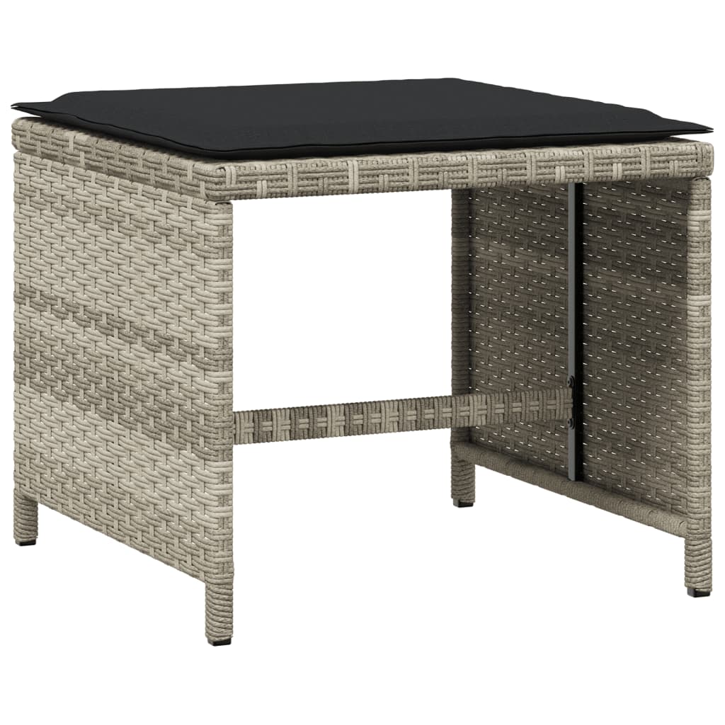 Set Da Pranzo Da Giardino 15 Pz Con Cuscini Grigio Polyrattan - Image 5