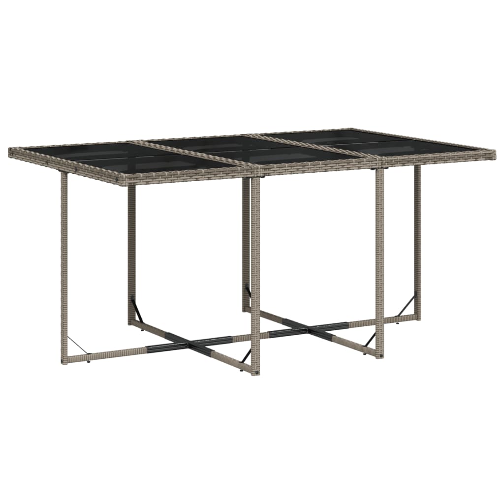 Set Da Pranzo Da Giardino 11pz Con Cuscini In Polyrattan Grigio - Image 3