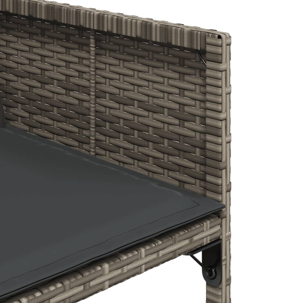 Set Da Pranzo Da Giardino 13pz Con Cuscini Grigio In Polyrattan - Image 6