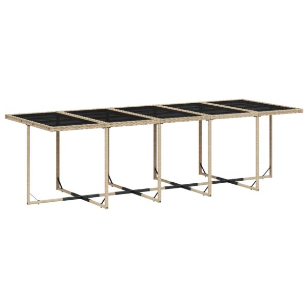 Set Da Pranzo Da Giardino 15 Pz Con Cuscini Beige In Polyrattan - Image 3