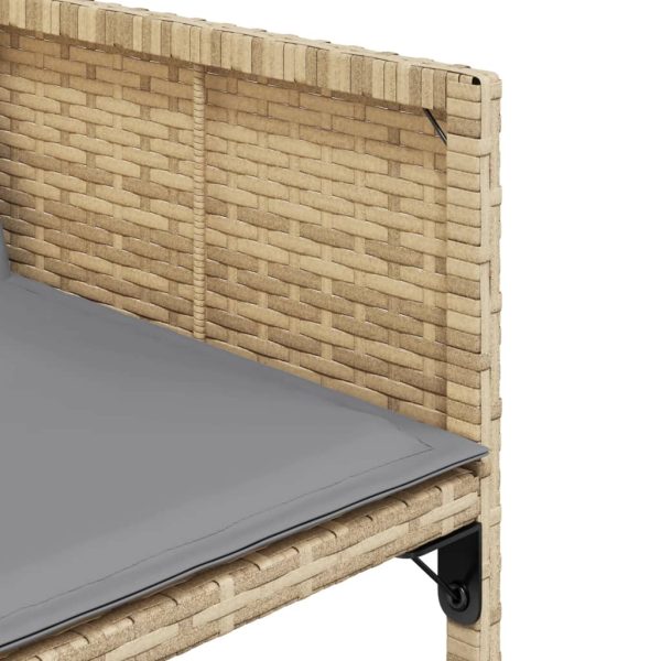 Set Pranzo Da Giardino 15 Pz Con Cuscini Beige Misto Polyrattan - Image 6