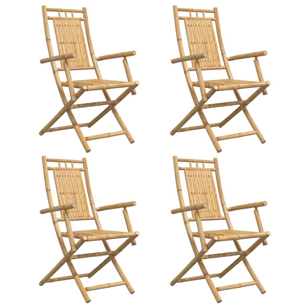 Sedie Da Giardino Pieghevoli 4 Pz 53x66x99 Cm In Bambù - Image 4
