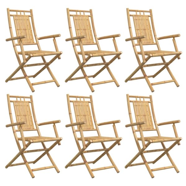 Sedie Da Giardino Pieghevoli 6 Pz 53x66x99 Cm In Bambù - Image 4