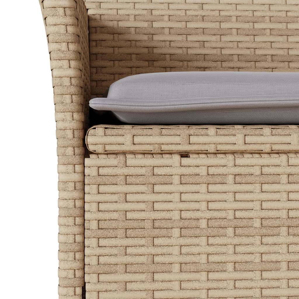 Set Da Pranzo Da Giardino 7 Pz Con Cuscini Polyrattan E Vetro - Image 5