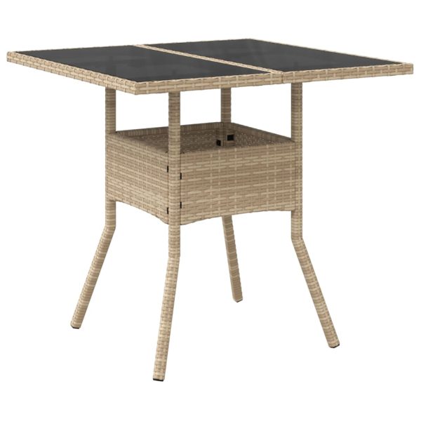 Set Da Pranzo Da Giardino 3 Pz Con Cuscini Polyrattan E Vetro - Image 4