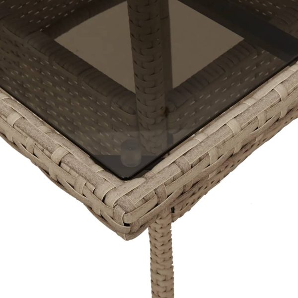 Set Da Pranzo Da Giardino 3 Pz Con Cuscini Polyrattan E Vetro - Image 6