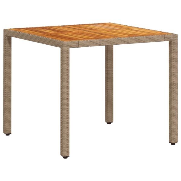 Set Pranzo Da Giardino 3pz Con Cuscini Beige Polyrattan Acacia - Image 4