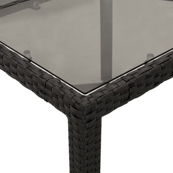 Set Pranzo Da Giardino 7 Pz Nero Con Cuscini Polyrattan Acacia - Image 6