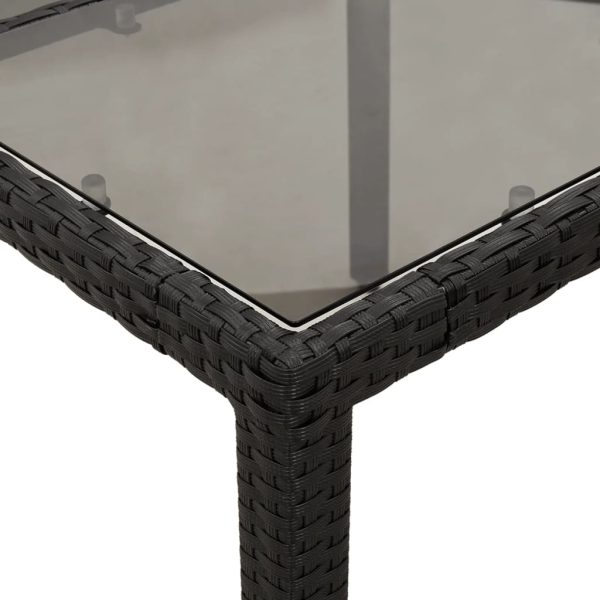 Set Pranzo Da Giardino 7 Pz Nero Con Cuscini Polyrattan Acacia - Image 6