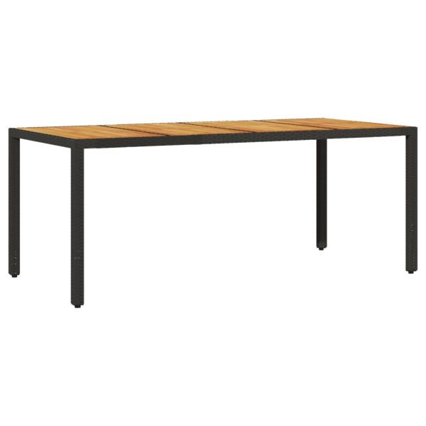 Set Pranzo Da Giardino 9 Pz Con Cuscini Nero Polyrattan Acacia - Image 4