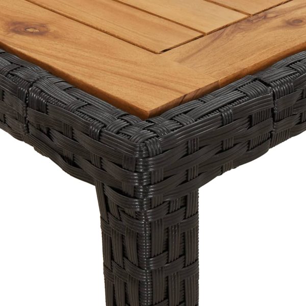 Set Pranzo Da Giardino 9 Pz Con Cuscini Nero Polyrattan Acacia - Image 6