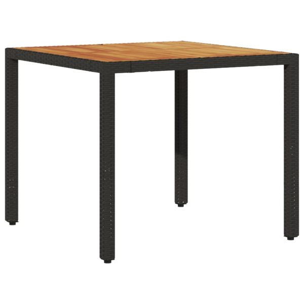 Set Pranzo Da Giardino 3 Pz Con Cuscini Nero Polyrattan Acacia - Image 4