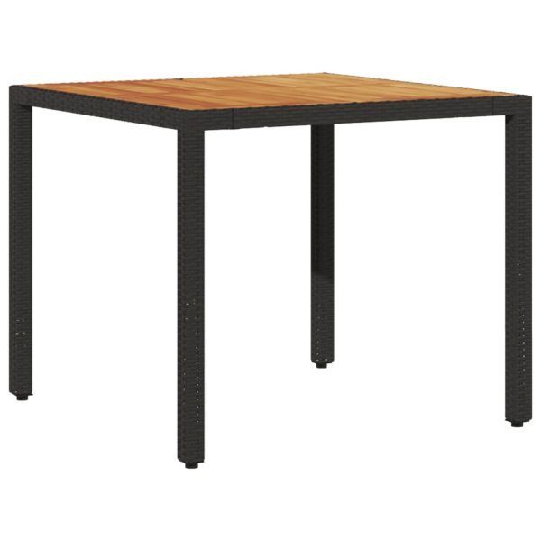 Set Pranzo Da Giardino 5 Pz Con Cuscini Nero Polyrattan Acacia - Image 4