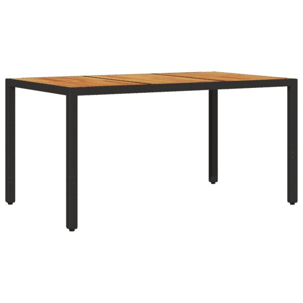 Set Pranzo Da Giardino 7 Pz Nero Con Cuscini Polyrattan Acacia - Image 4