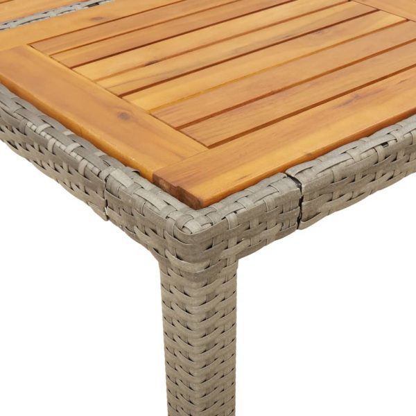 Set Pranzo Giardino 5 Pz Con Cuscini Grigio Polyrattan Acacia - Image 6