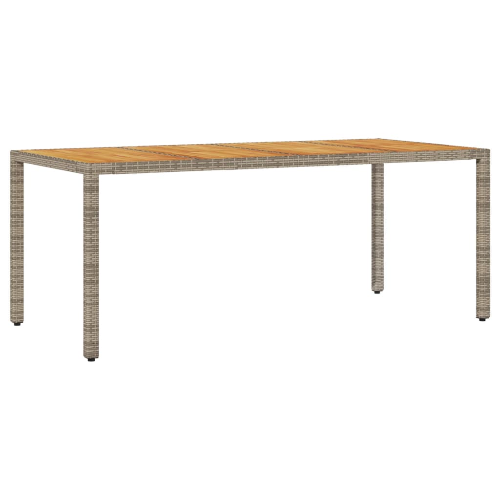 Set Pranzo Da Giardino 9pz Con Cuscini Polyrattan Acacia Grigio - Image 4