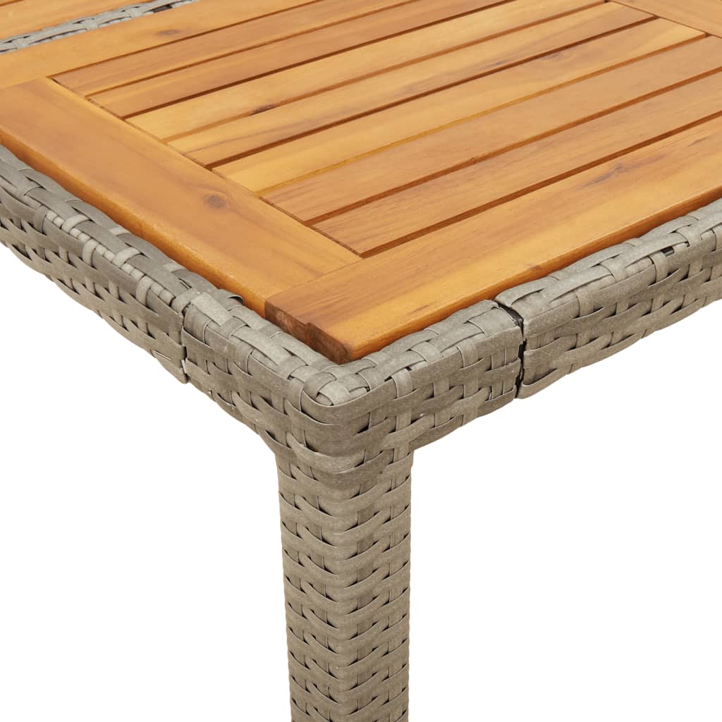 Set Pranzo Da Giardino 9pz Con Cuscini Polyrattan Acacia Grigio - Image 6