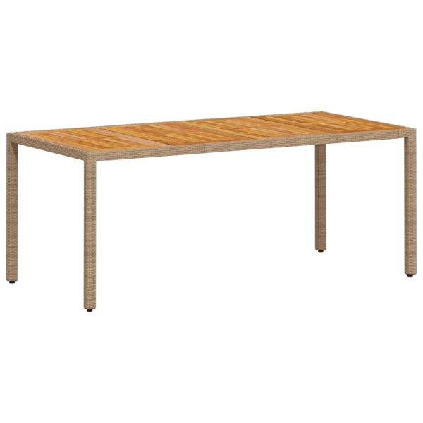 Set Pranzo Da Giardino 7 Pz Con Cuscini Beige Polyrattan Acacia - Image 4