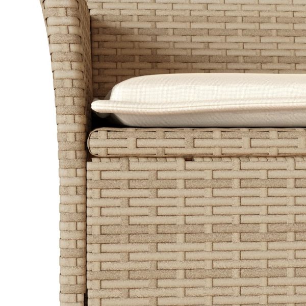 Set Pranzo Da Giardino 7 Pz Con Cuscini Beige Polyrattan Acacia - Image 5