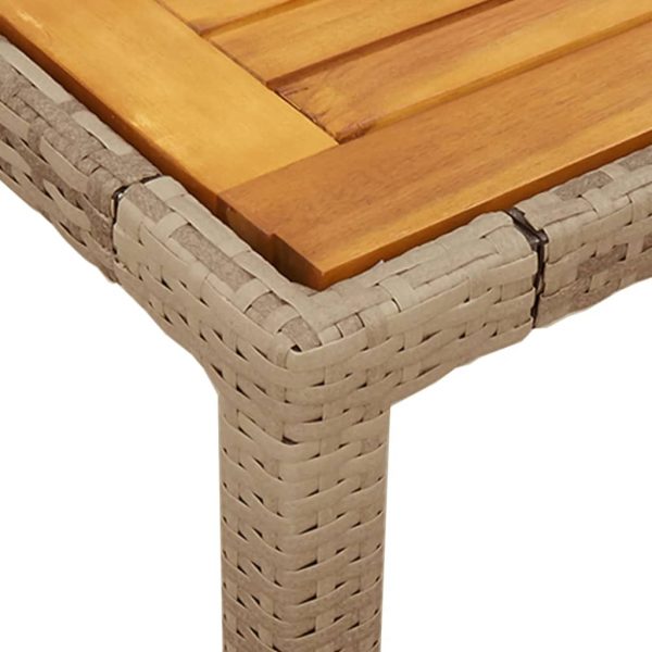 Set Pranzo Da Giardino 7 Pz Con Cuscini Beige Polyrattan Acacia - Image 6