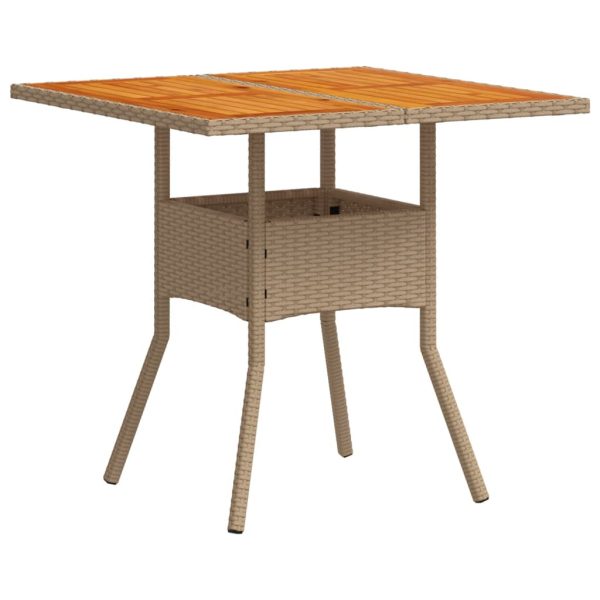 Set Pranzo Da Giardino 3 Pz Con Cuscini Beige Polyrattan Acacia - Image 4