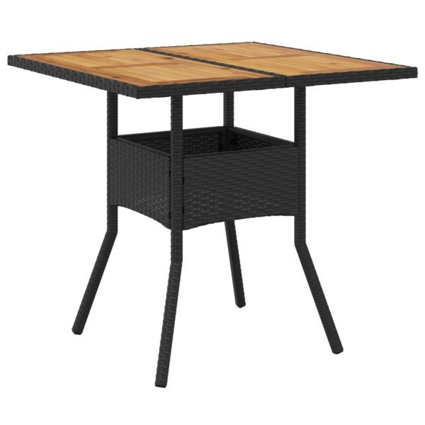 Set Pranzo Da Giardino 5 Pz Con Cuscini Nero Polyrattan Acacia - Image 4