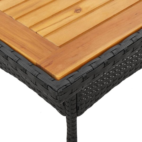 Set Pranzo Da Giardino 5 Pz Con Cuscini Nero Polyrattan Acacia - Image 6