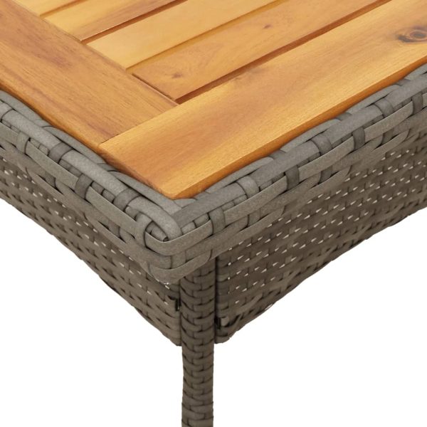 Set Pranzo Giardino 5 Pz Con Cuscini Grigio Polyrattan Acacia - Image 6