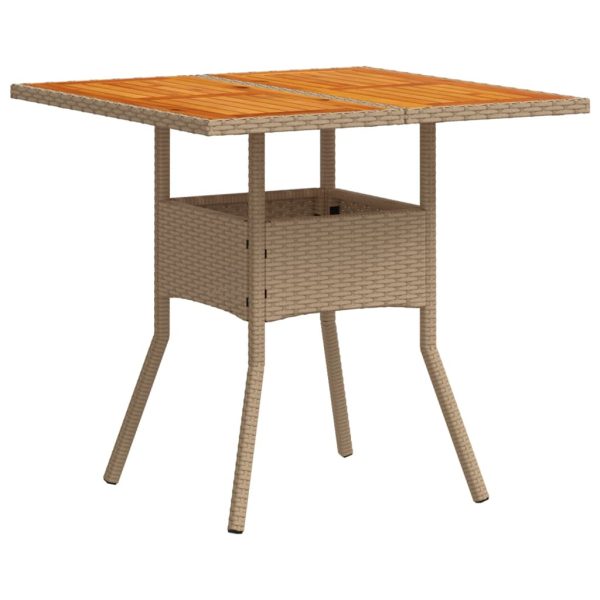 Set Pranzo Da Giardino 3 Pz Con Cuscini Beige Polyrattan Acacia - Image 4