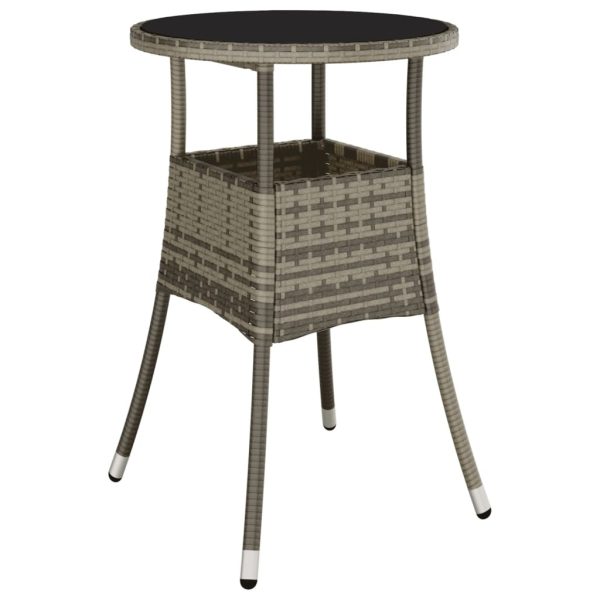 Set Da Pranzo Da Giardino 3pz Con Cuscini In Polyrattan E Vetro - Image 4