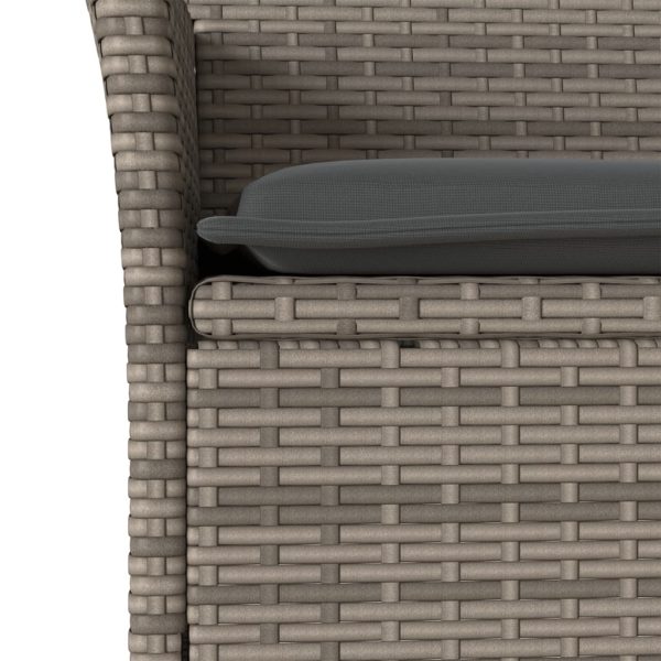 Set Da Pranzo Da Giardino 3pz Con Cuscini In Polyrattan E Vetro - Image 5