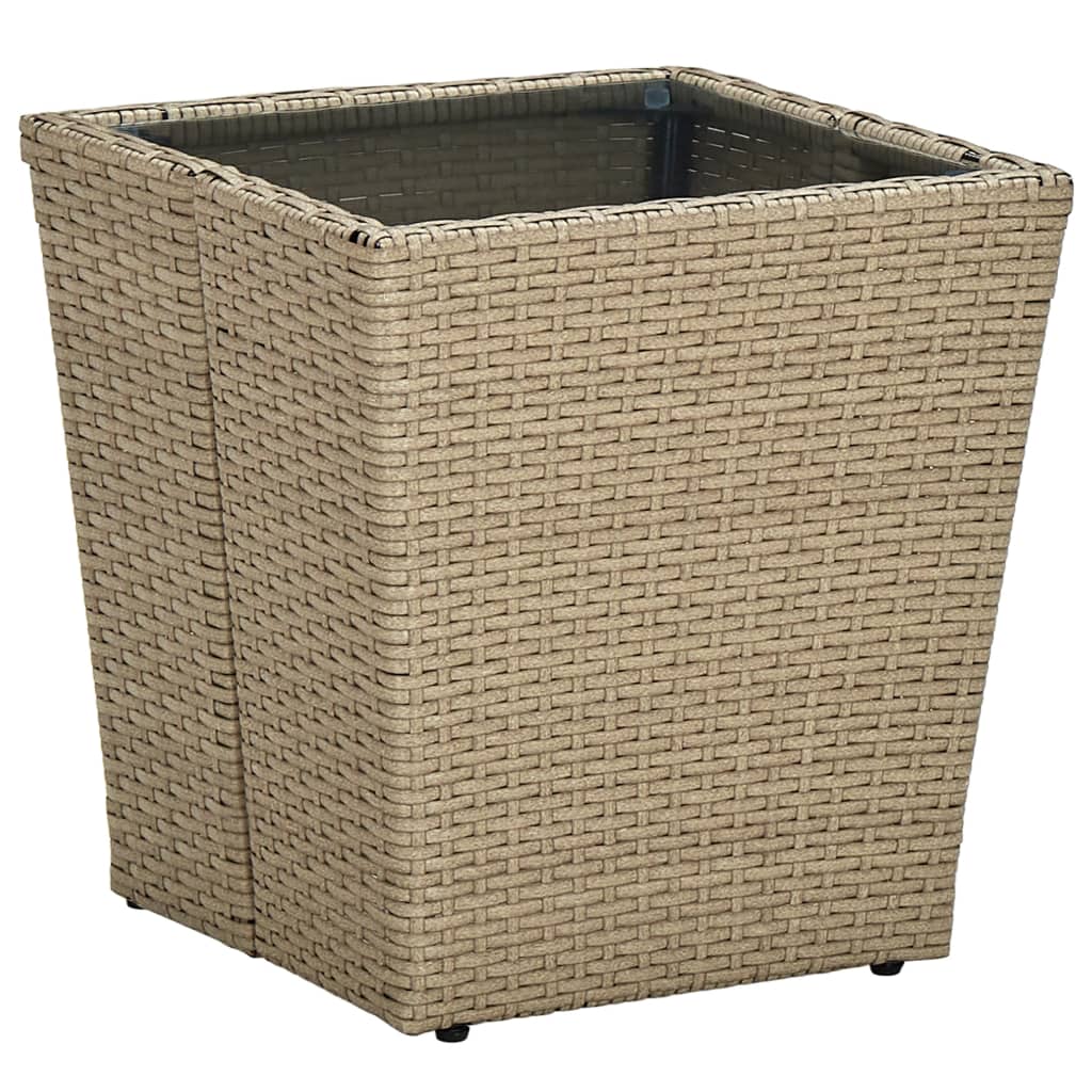 Set Da Bistrò 3 Pz Con Cuscini Beige Polyrattan E Vetro - Image 4