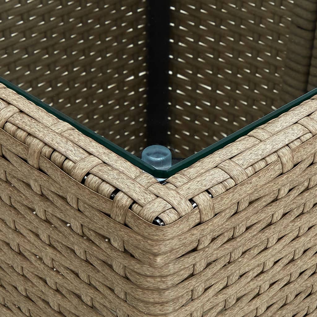 Set Da Bistrò 3 Pz Con Cuscini Beige Polyrattan E Vetro - Image 6