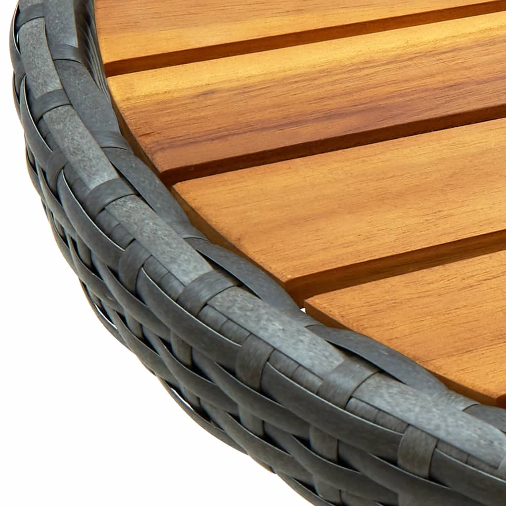Set Da Bistrò 3 Pz Con Cuscini Grigio Polyrattan Acacia - Image 6
